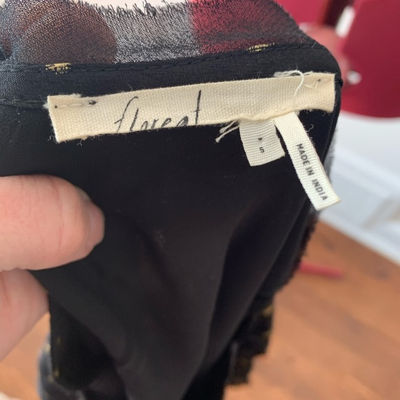 ANTHROPOLOGIE BLACK with GOLD BLOUSE - Picture 4 of 8